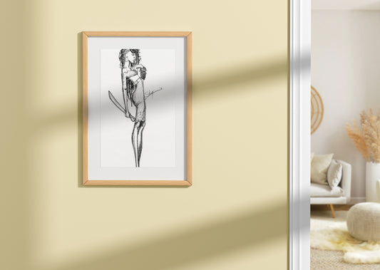 Fierce Grace (Woman with Machete) fine art print by Jamaican artist Staysean Daley