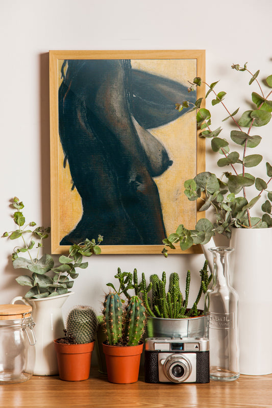 Female Study 1 original art — contemporary female figure artwork by Jamaican artist, perfect for art collectors and statement wall décor