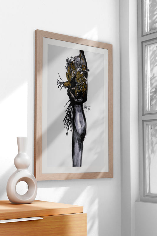Woman with Golden Bouquet